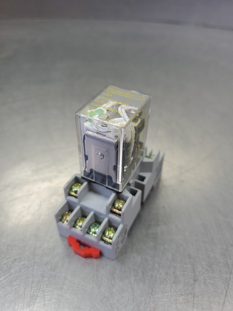 SQUARE D 8501RS4M1P14V20 GP RELAY, w/8501NR45 Base. 4C-43
