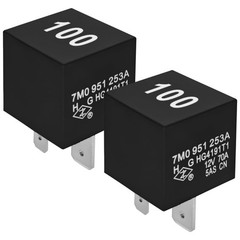 7M0951253A #100 Automotive Relay Pack of 2 12VDC 70A 4Pin SPST Compatible wi…