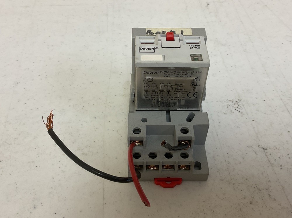 DAYTON 1FC15 RELAY SOCKET BASE WITH 1FC10N RELAY, FREE SHIPPING