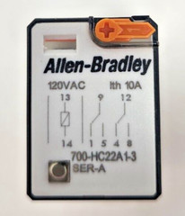 Allen-Bradley Ice Cube Relay w/ Blade Terminal , DPDT, 10A, Cat # 700-HC22A1-3-4