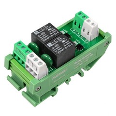 Relay Board Module 2 Channel 1 SPDT DIN Rail Mount 24V DC/AC FYT732CD24