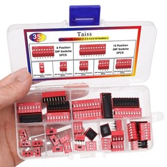 35PCS Double Row Dip Switch Assorted Kit 1 2 3 4 6 8 10 Position 2.54mm PCB M…