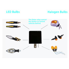 12V 2PCS Adjustable 2 Pin Prong Flasher Replacement Compatible with LED Electron
