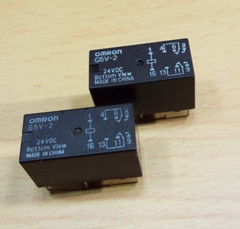 QTY2 OMRON G5V-2 BOARD MOUNT 24 VDC RELAY SWITCH MODULE DPDT 2A 30VDC .6A 120VAC