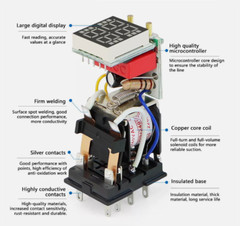 H3Y-2/H3Y-4 Power Delay Controller Digital Display Time Relay+Base 12V 24V 220V