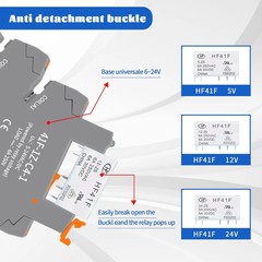 (10pcs) 12V Relays,din Rail,12V Coil dc/ac,Silm,PLC Signal Relay,HF41F/12-ZS 5 P