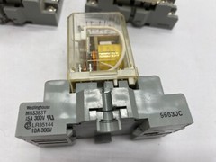 Westinghouse relays/socket bulk lot qty 5, MR3S relay 120vac coil, 8 pin round