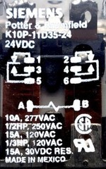 Siemens Potter & Brumfield K10P-11D35-24 Power Relay 10-15A 24-30VDC 120-277VAC