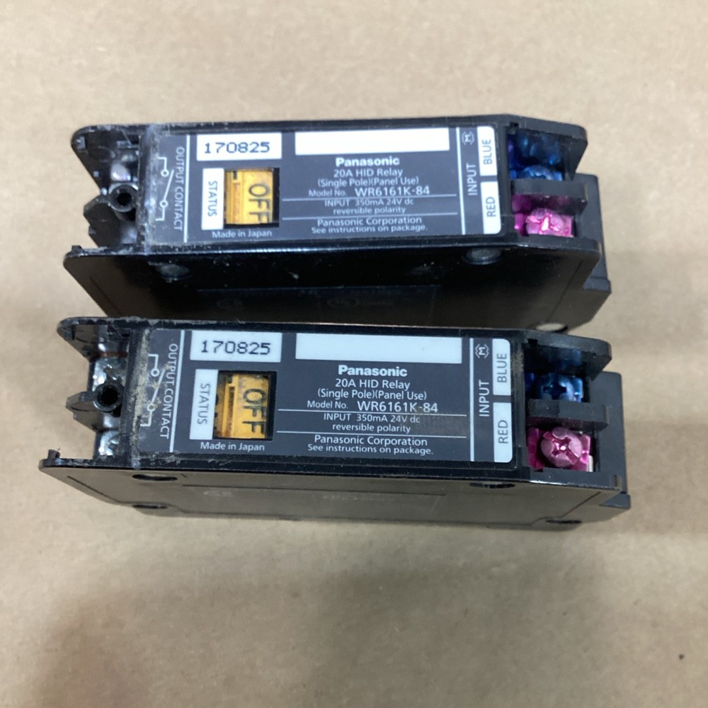 Panasonic WR6161K-84 20A HID Relay Single Pole Panel Use Lot of 2