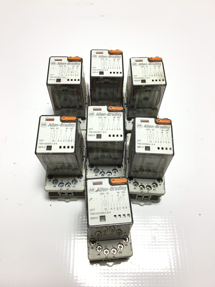 Allen-Bradley 700-HA33A1-3-4 Pilot Relay Ser D 1-1/3HP (Lot of 7)