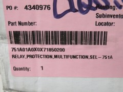 SCHWEITZER ENGINEERING SEL-751A FEEDER PROTECTION RELAY T255456