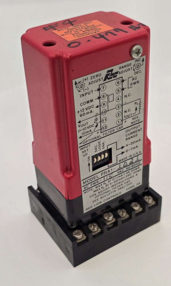Red Lion PRA1-1021 Pulse Rate To Analog Converter Range 0.3 To 1KHz w/Socket