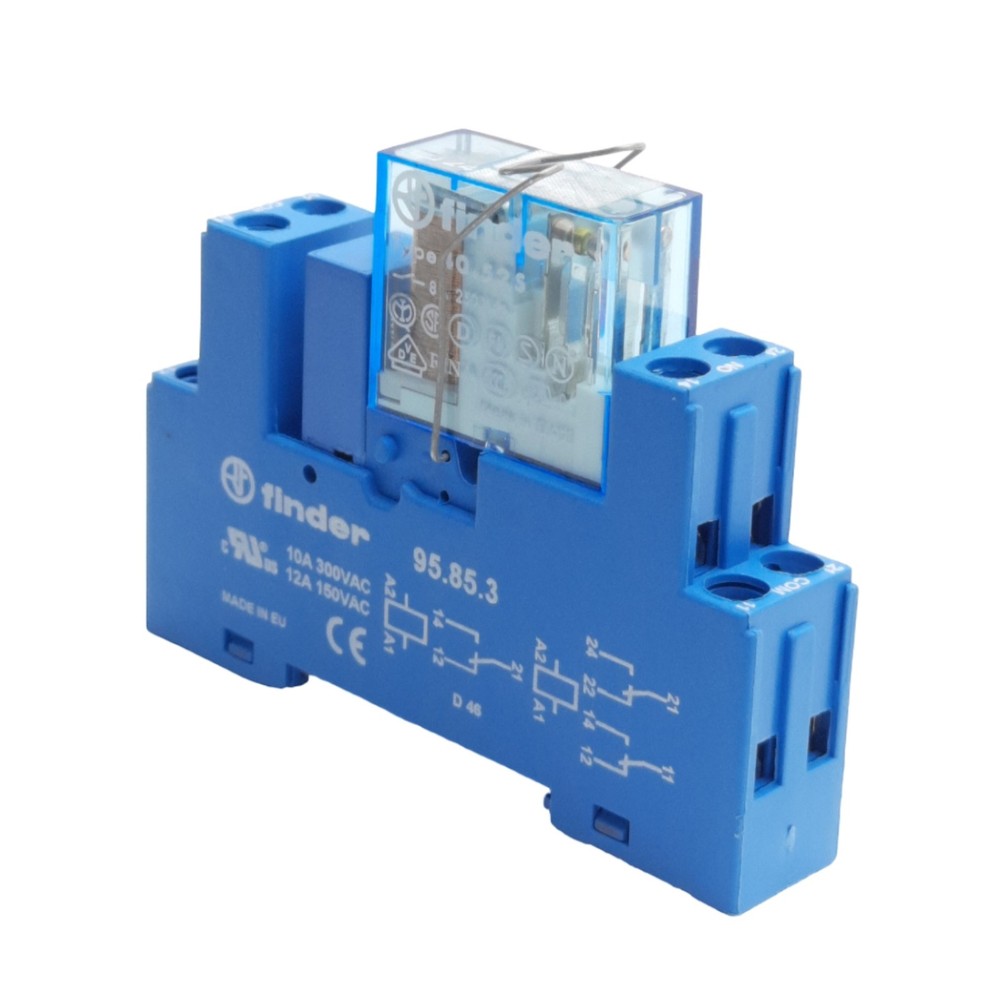 Finder 40.52S Relay W/ Socket & Interface, 1CO (SPDT), 8A 250VAC, 24VDC Coil