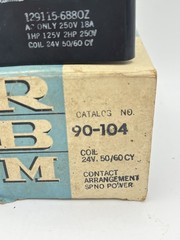 NOS RBM Controls 90-104 Relay Contactor 24V Coil 129115-6880Z SPNO HVAC w/ Box