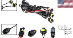 iJDMTOY H11/H8 Relay Harness Wire Kit with LED Light ON/Off Switch Compatible wi