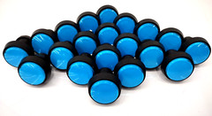 BLEE 45MM BLUE ROUND ARCADE PUSH BUTTON LOT OF 20