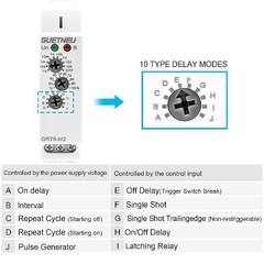 12V Relay Timer Delay Off Trigger 10 Function Choices 35mm DIN Rail Mount XS SJ