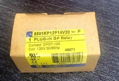 SQUARE D 8501KP12P14V20 SER. F 120V 12A NSMP NEW NIB
