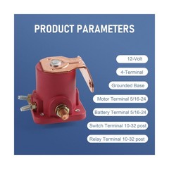 JDMSPEED New Red Solenoid Relay 12V Heavy Duty Replacement for Ford Starter C…