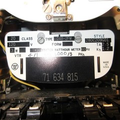 Westinghouse 280C209G01 Two-Stator Watthour Meter Type D4B-2FM 120V 3W Class 20
