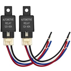 12V 40A Heavy Duty Automotive Relay with Pigtail Connector – Pack of 2