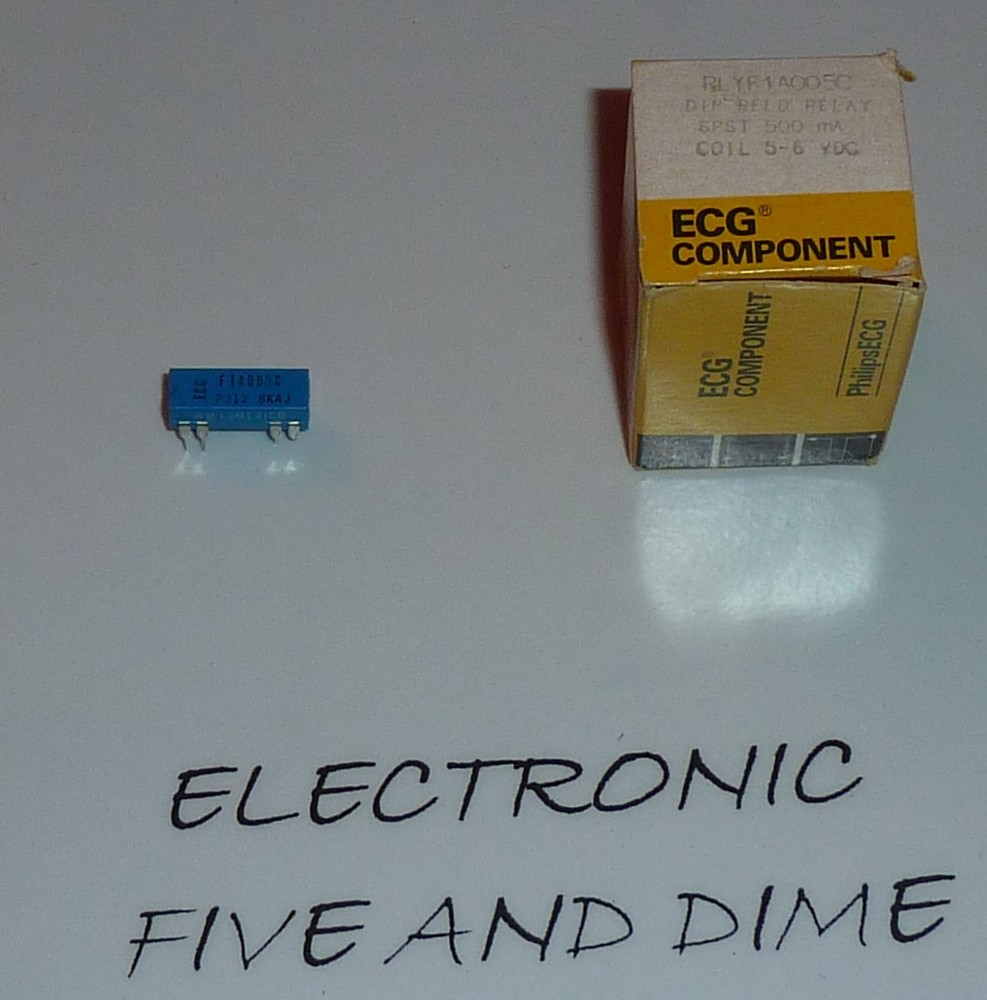 RLYF1A005C ECG REED RELAY SPST 500mA COIL 5-6VDC