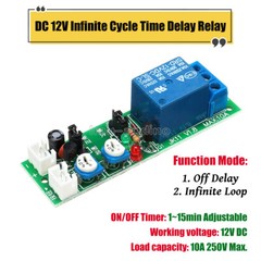 DC 12V Infinite Cycle Delay Timer Timing Switch 60min Relay ON OFF Loop Module