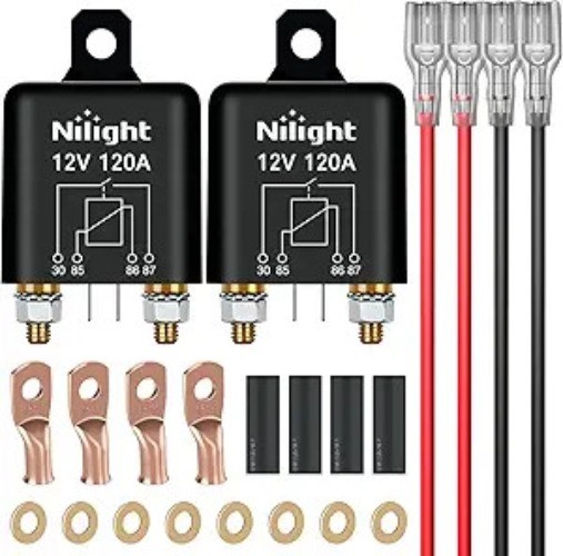 2PC 120A Starter Relay 4 Pin Split Charge Relay Switch 12V Con Color: 120A-2PC