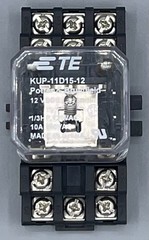 KUP-11D15-12 Power Relay, DC, Monostable, 2 Form C DPDT-CO, 10 A Contact Rating