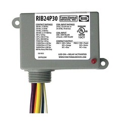 Functional Devices/Rib Enclosed Pre-Wired Relay 30A 300Vac Dpdt RIB24P30