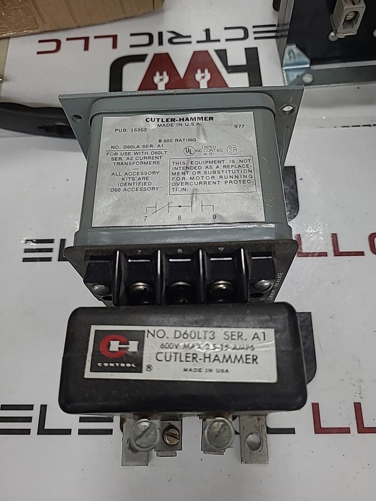 Cutler Hammer D60LA Adjustable Current Relay D60LT3 Transformer
