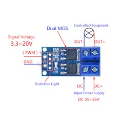 10pcs MOS FET Trigger Switch Drive Module 15A 400W PWM Regulator Control Panel