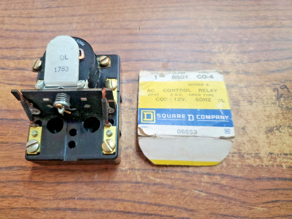 SQUARE D AC CONTROL RELAY 8501CO-4 DPST 2NC Open Type 120V Coil (TA37MS)