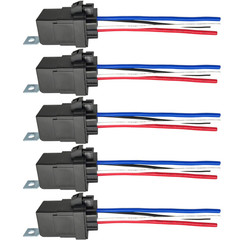4-Pin 40/30AMP 12V DC Waterproof Relay with Heavy Duty Wires, SPST Automotive Re