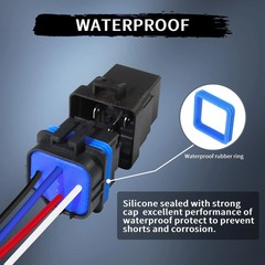 4-PIN 40/30 AMP 12 V DC Waterproof Relay Kit Harness Socket – Heavy Duty 12 AWG