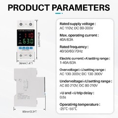 Adjustable Voltage Protector AC DC 110V 63Amp Smart Circuit Breaker Over Under