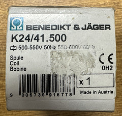 BENEDIKT & JAGER K24/41.500 COIL 500-550V 550-600V **NEW IN BOX**