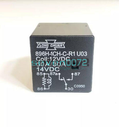 2Pcs New Song Chuan 896H-1CH-C-R1 U03 12VDC 50A Automotive Relay 5 prong