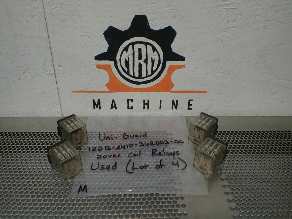 Uni-Guard 1225-A410-362003-00 Relays 20VDC Coil Used With Warranty (Lot of 4)