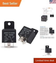 Durable 12V Motor Relay 5 Pin SPDT 40Amps – Fast Automatic Auto Switch, 2 Pack