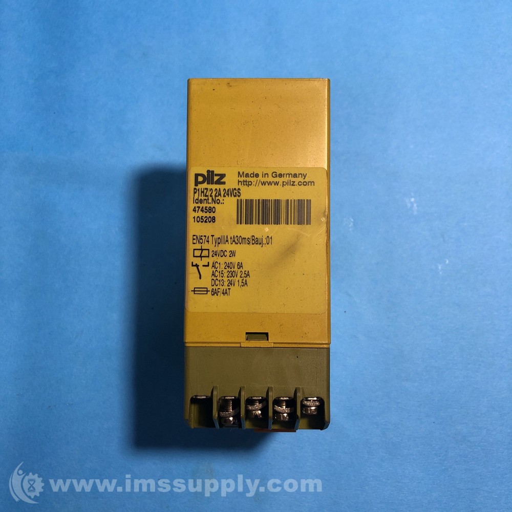 Pilz P1HZ/2-2A-24VGS Safety Relay, 1/2 CH E-stop Monitor USIP
