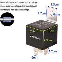 Gebildet 4pcs JD1914 Car Relay Harness 12V 40A 4 Pin SPDT with Built-in Diode…