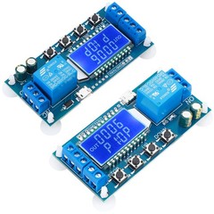 DROK 2pcs DC 6-30V LCD Timer Relay Blue