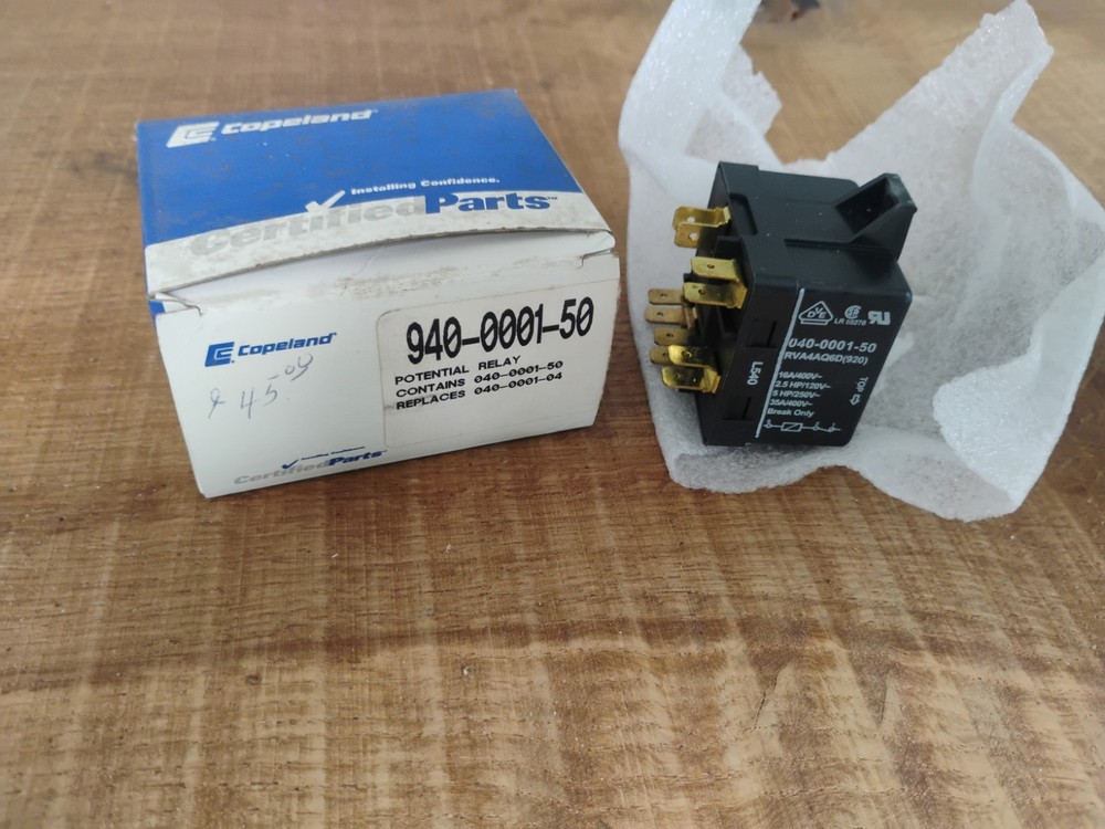Copeland 940-0001-50 Potential Relay, 336 VAC, USA Made – NEW