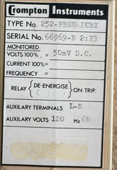 Crompton Instruments 252-PBSU-ECBX DC Millivolt Protector Relay 50mV Under Volt