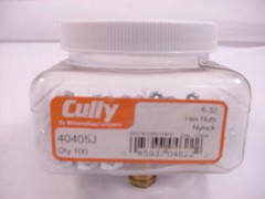 Cully 40405J 6-32 Hex Nut Nylock Zinc PK 100 Ships Same Day of the Purchase
