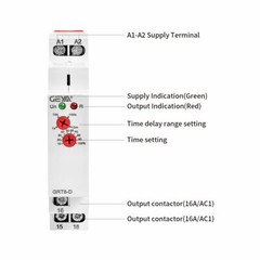 GEYA Off Delay Timer Relay Without Supply Voltage Power Off Failure AC/DC12-240V