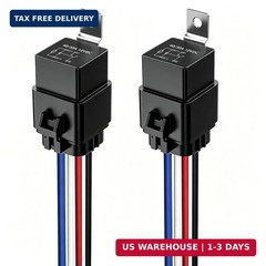 Gebildet 2pcs 40/30 Amp Waterproof Relay Switch 12AWG Harness Set with Built-in