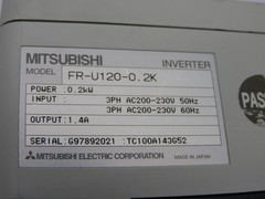 MITSUBISHI FR-U120-0.2K 200-230VAC 1.4A NSNP
