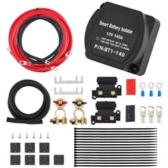 12V Split Charge Relay Kit 140A, IP65, 6m Cable, for RVs & Boats